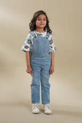 100% Cotton Denim Dungaree Light Blue (3-14yrs)