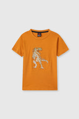Kids Soft Cotton Embosed Dino T Shirt