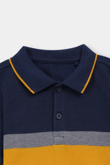 Boys Contrast Panel Soft Cotton Polo Shirt