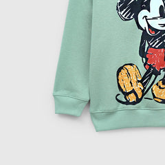 Girls Soft Cotton Mickey Mouse Printed Fleece Tracksuit