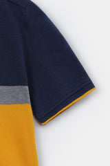 Boys Contrast Panel Soft Cotton Polo Shirt