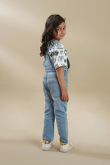 100% Cotton Denim Dungaree Light Blue (3-14yrs)