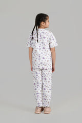 Girls All-Over Printed Soft Cotton Night Suit