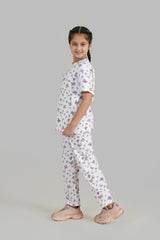 Girls All-Over Printed Soft Cotton Night Suit