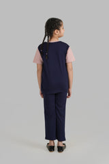 Girls Color Block Printed Soft Cotton Suit