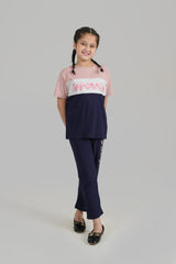 Girls Color Block Printed Soft Cotton Suit