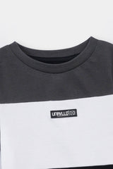 Crew Neck Color Block Soft T-Shirt For Boys